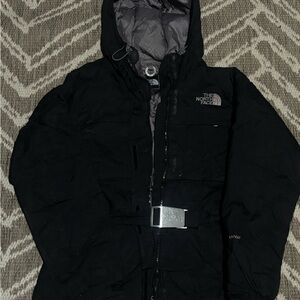 The North Face HyVent women's down-fill jacket with a belt vintage
